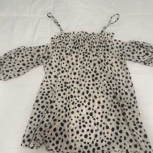 Polka Dot Off-Shoulder Shirt